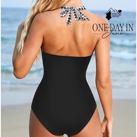 Suuksess Halter Cross Front One Piece Swimsuit Size M - Picture 2 of 6